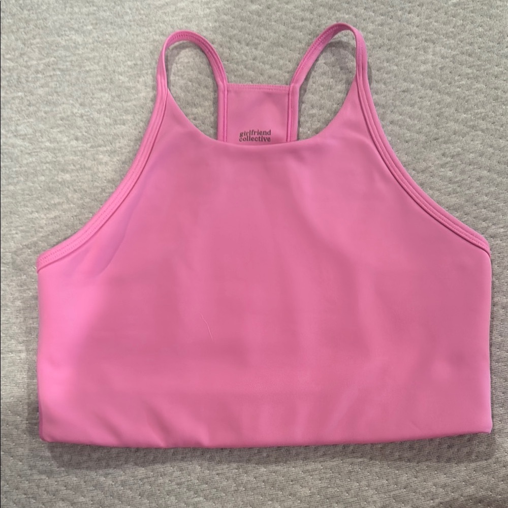 Girlfriend Collective Pink Cleo Halter Bra